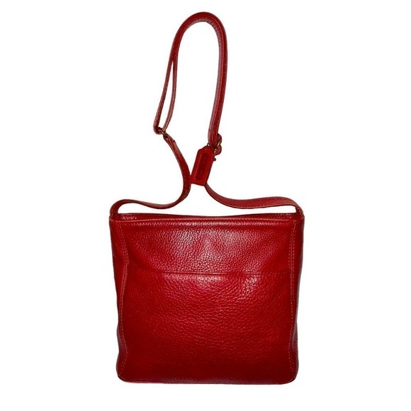 Coach Vintage Sonoma Convertible Crossbody Bag 4924 Red Pebbled Leather C/Rica - Picture 2 of 15
